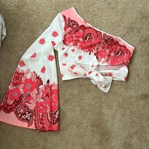 cropped one sleeve going out top